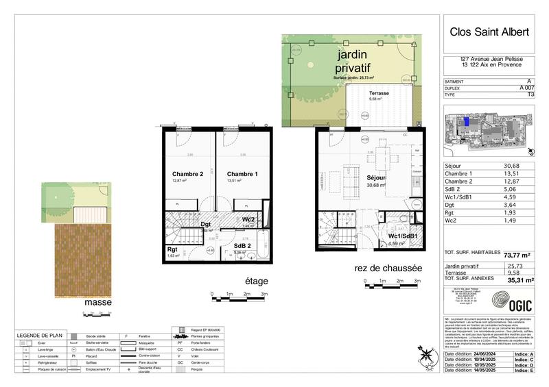 Maison - 74 m² - 3 pièces