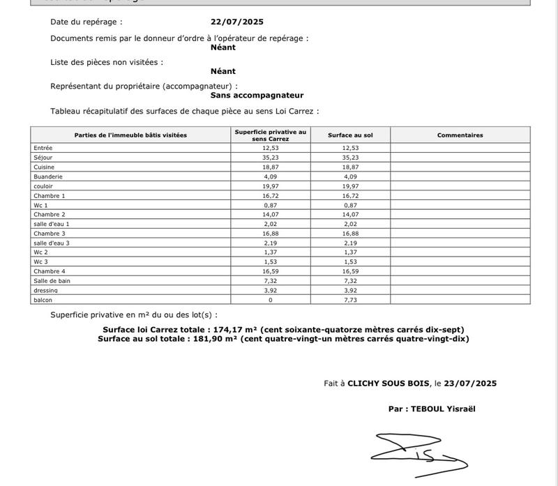 Appartement - 175 m² - 6 pièces