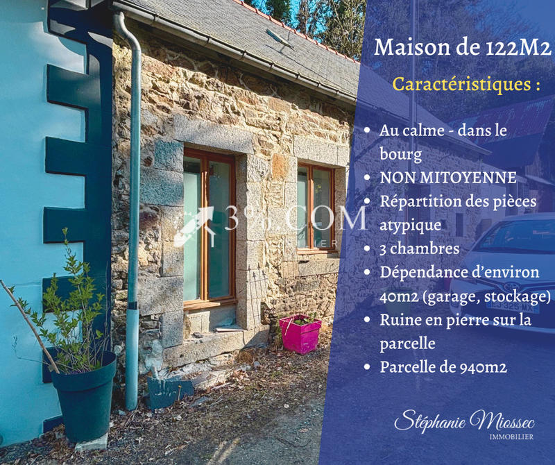 Maison en pierre - 122 m² - 4 pièces