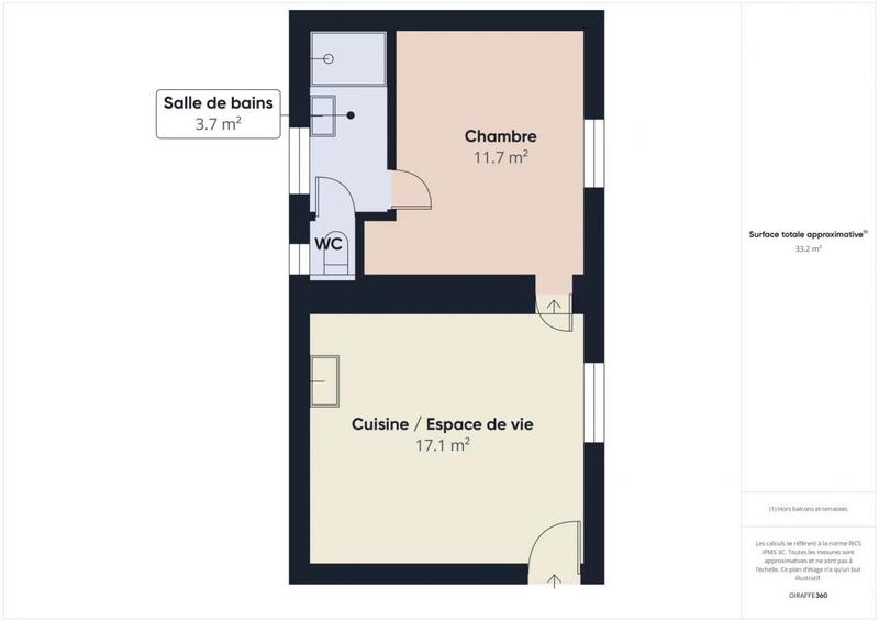 Appartement - 33 m² - 2 pièces