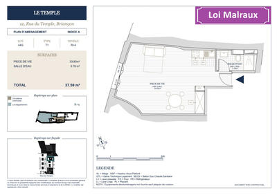 Appartement - 37 m² - 1 pièce