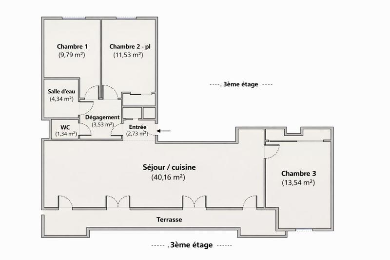 Appartement - 87 m² - 4 pièces