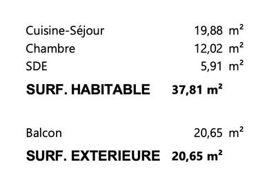 Appartement - 38 m² - 2 pièces