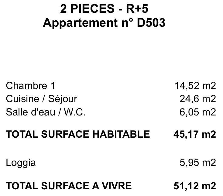 Appartement - 45 m² - 2 pièces