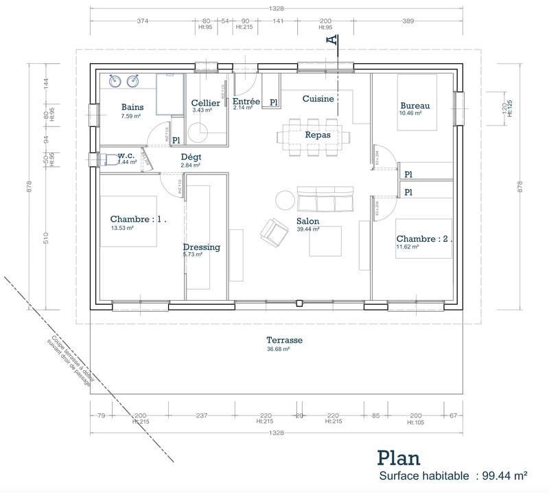 Maison - 99 m² - 4 pièces