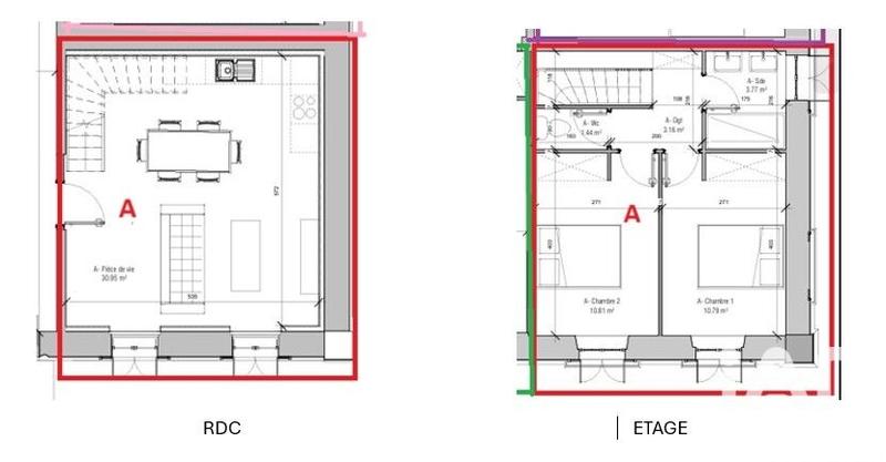 Duplex - 61 m² - 3 pièces
