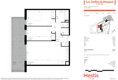 Appartement - 67 m² - 3 pièces