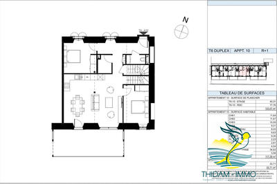 Duplex - 117 m² - 6 pièces