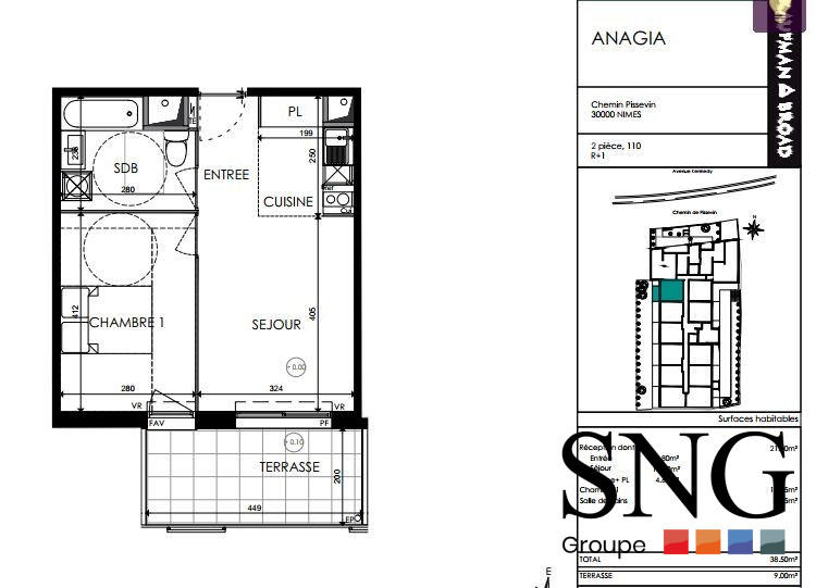 Appartement - 39 m² - 2 pièces
