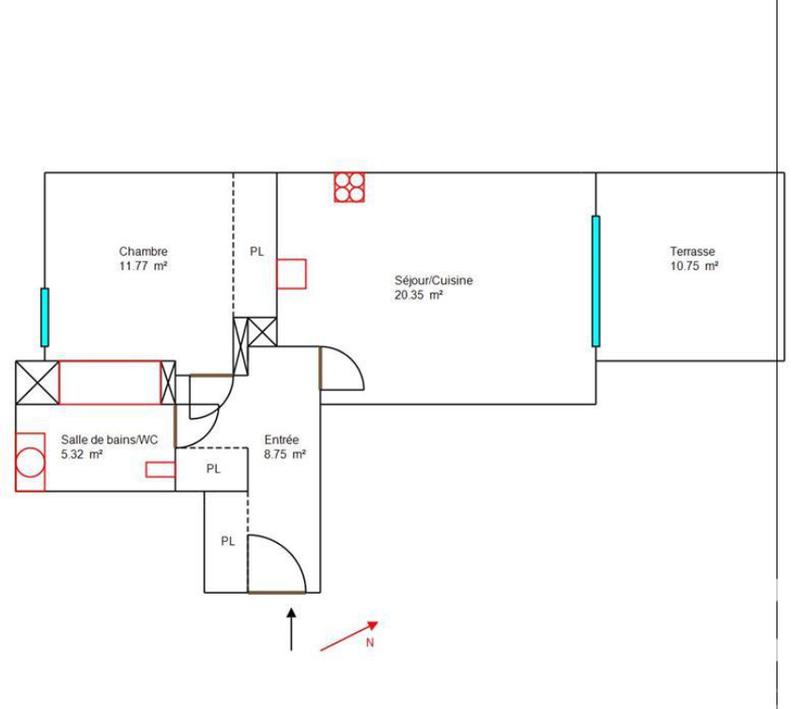 Appartement - 46 m² - 2 pièces