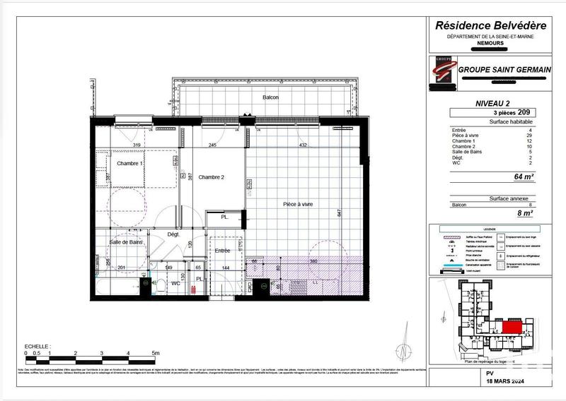 Appartement - 69 m² - 3 pièces