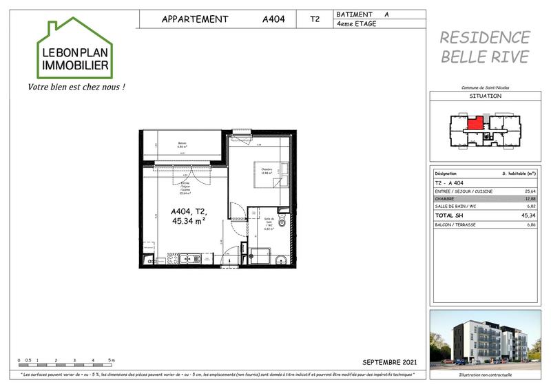 Appartement - 46 m² - 2 pièces