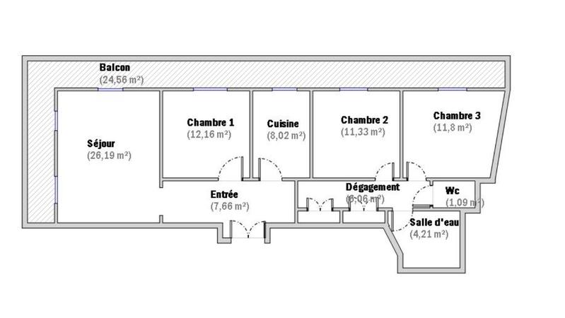 Appartement - 98 m² - 5 pièces