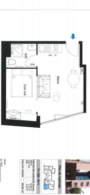 Appartement - 25 m² - 2 pièces