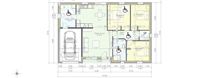 Maison - 90 m² - 4 pièces