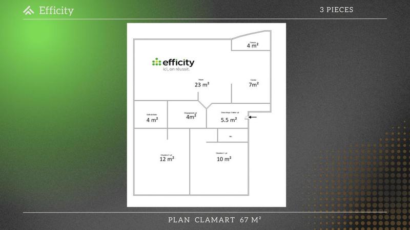 Appartement - 67 m² - 3 pièces