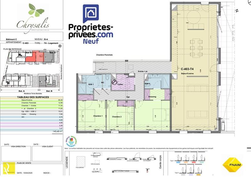 Appartement - 140 m² - 5 pièces