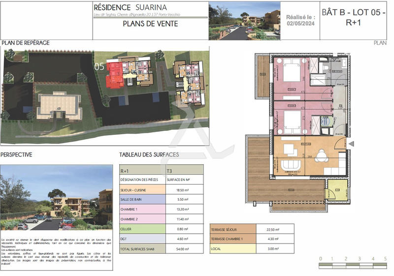 Appartement - 54 m² - 3 pièces