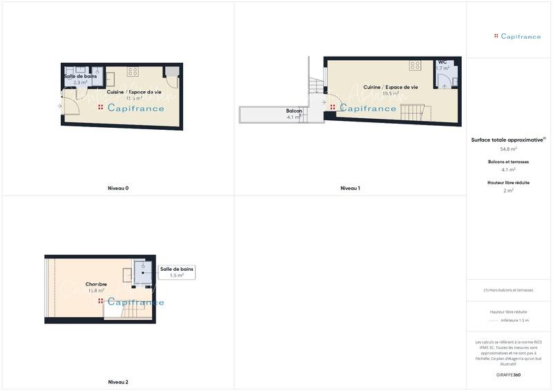 Appartement - 49 m² - 3 pièces