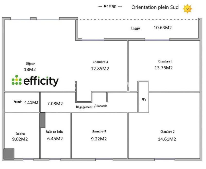 Appartement - 100 m² - 5 pièces