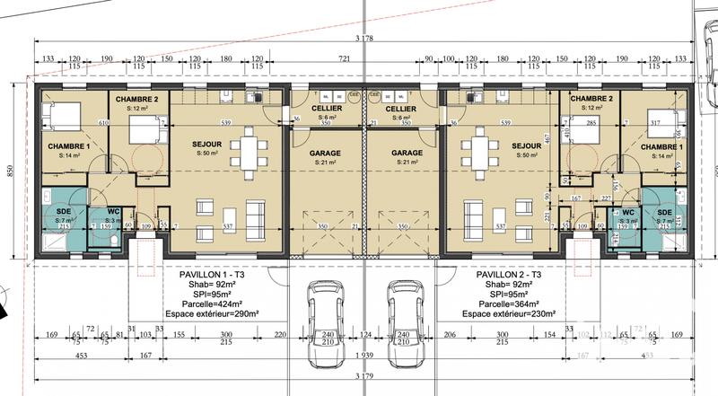 Maison - 95 m² - 3 pièces