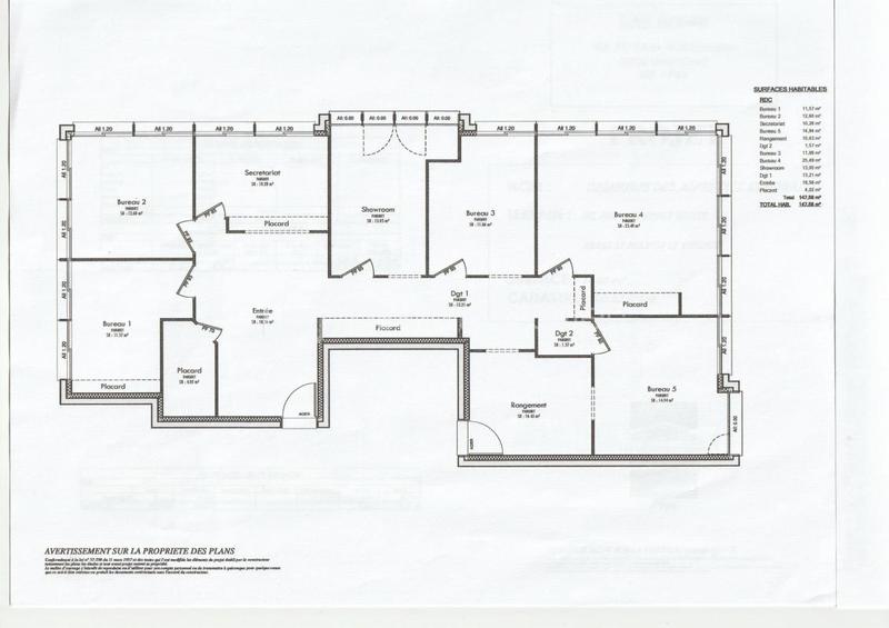 Bureau - 147 m² - 8 pièces