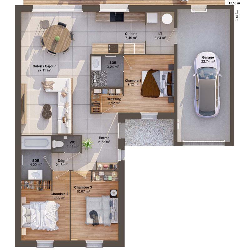 Maison - 88 m² - 5 pièces