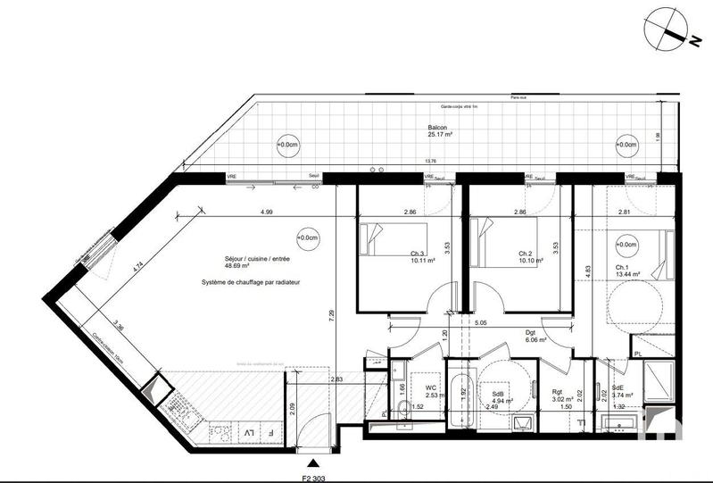 Appartement - 104 m² - 4 pièces