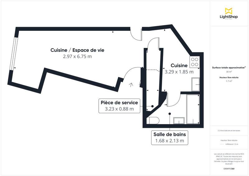 Appartement - 29 m² - 1 pièce
