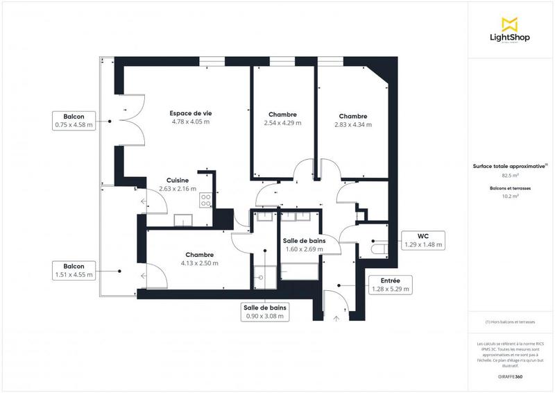 Appartement - 83 m² - 4 pièces