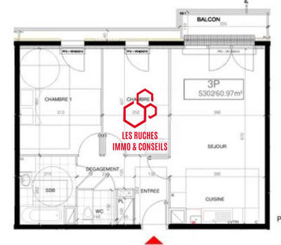 Appartement - 61 m² - 3 pièces