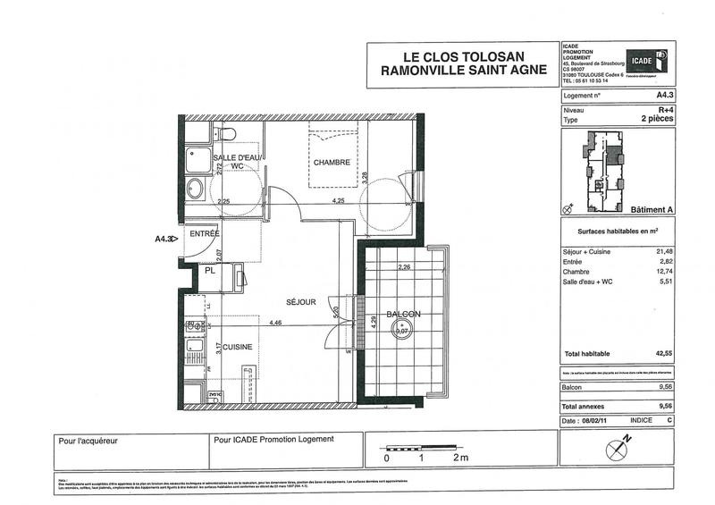 Appartement - 42 m² - 2 pièces
