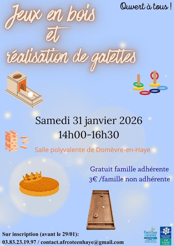 Après-midi jeux en bois et galettes des rois