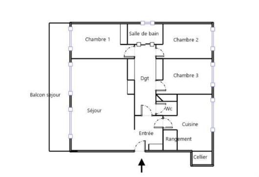 Appartement - 93 m² - 4 pièces