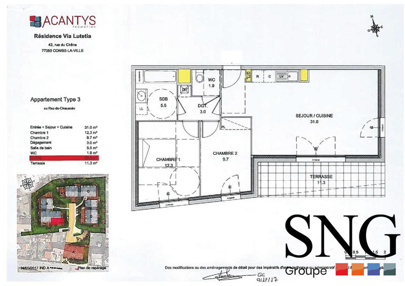 Appartement - 63 m² - 3 pièces