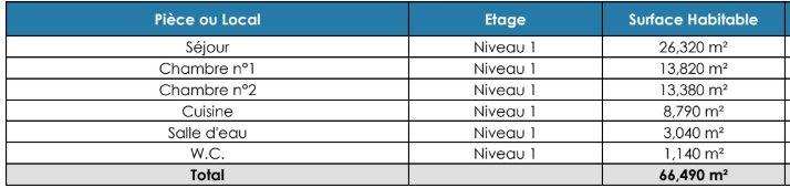 Appartement - 66 m² - 3 pièces