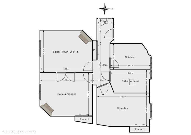 Appartement - 52 m² - 3 pièces