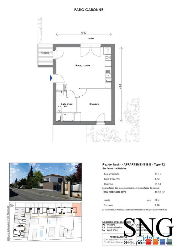Appartement - 41 m² - 2 pièces