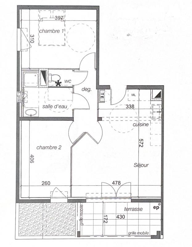 Appartement - 57 m² - 3 pièces