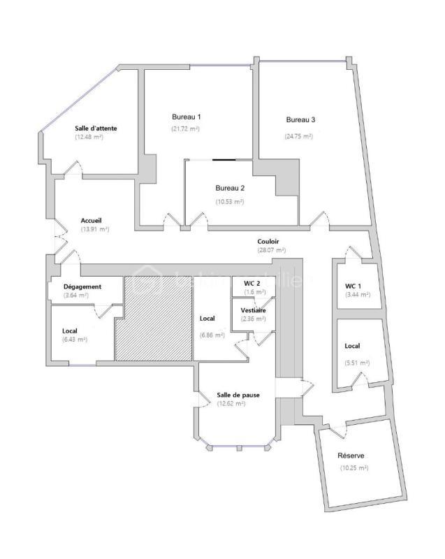 Bureau - 164 m² - 7 pièces