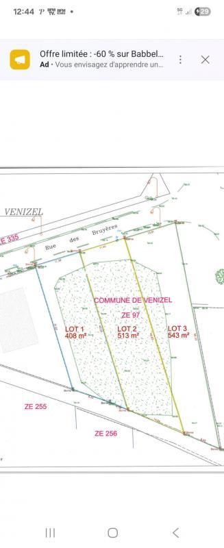 Terrain constructible - 1 464 m²