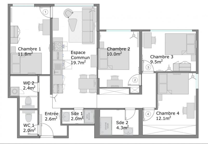 Appartement - 88 m²
