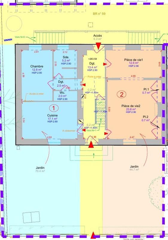 Appartement - 60 m² - 2 pièces