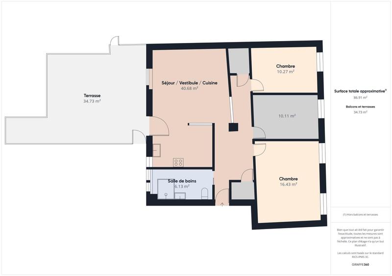 Appartement - 89 m² - 4 pièces