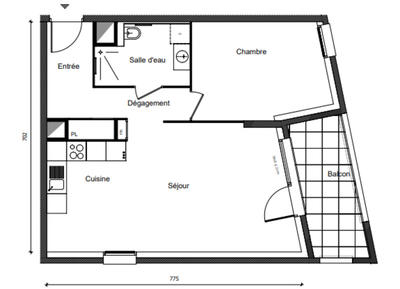 Appartement - 52 m² - 2 pièces