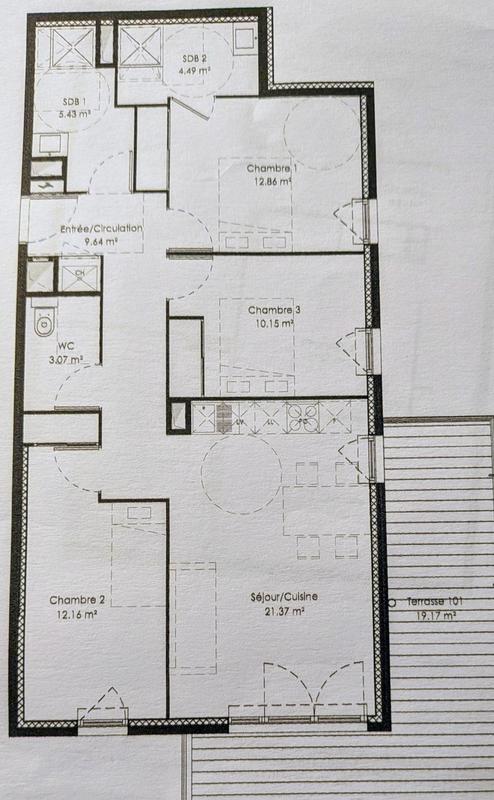 Appartement - 79 m² - 4 pièces