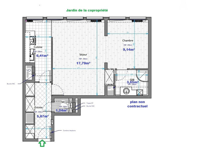 Appartement - 44 m² - 2 pièces