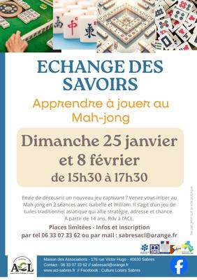 Echange des savoirs : Apprendre à jouer au Mah-jong