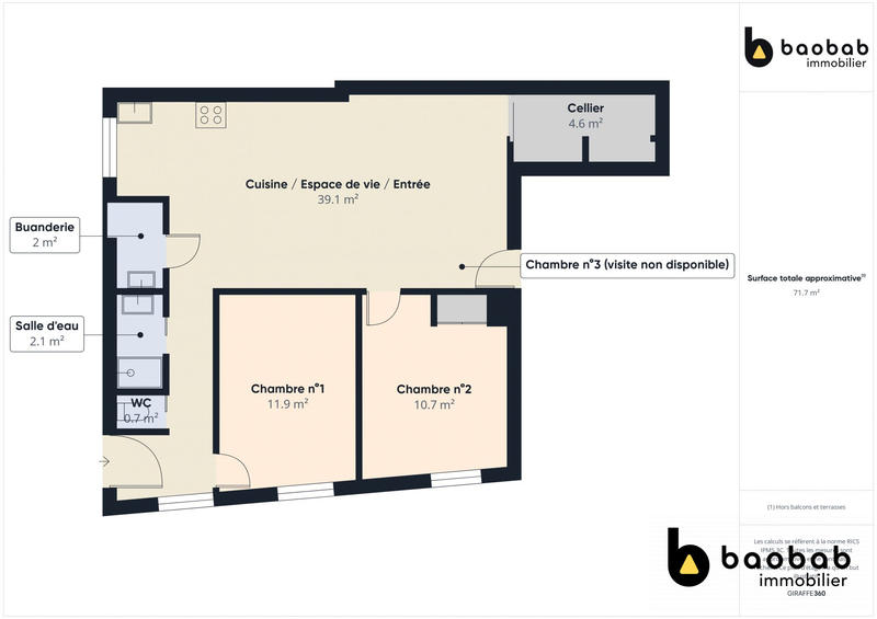 Appartement - 86 m² - 4 pièces