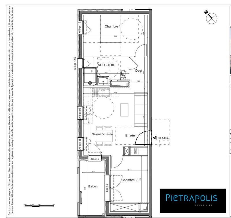 Appartement - 51 m² - 3 pièces